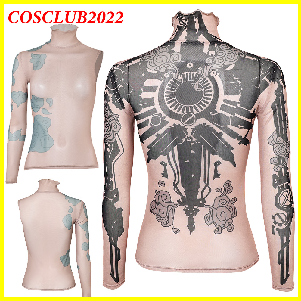 Summer Clothing Cheap - Femmes Arcane Jinx Cosplay chemise tatouage