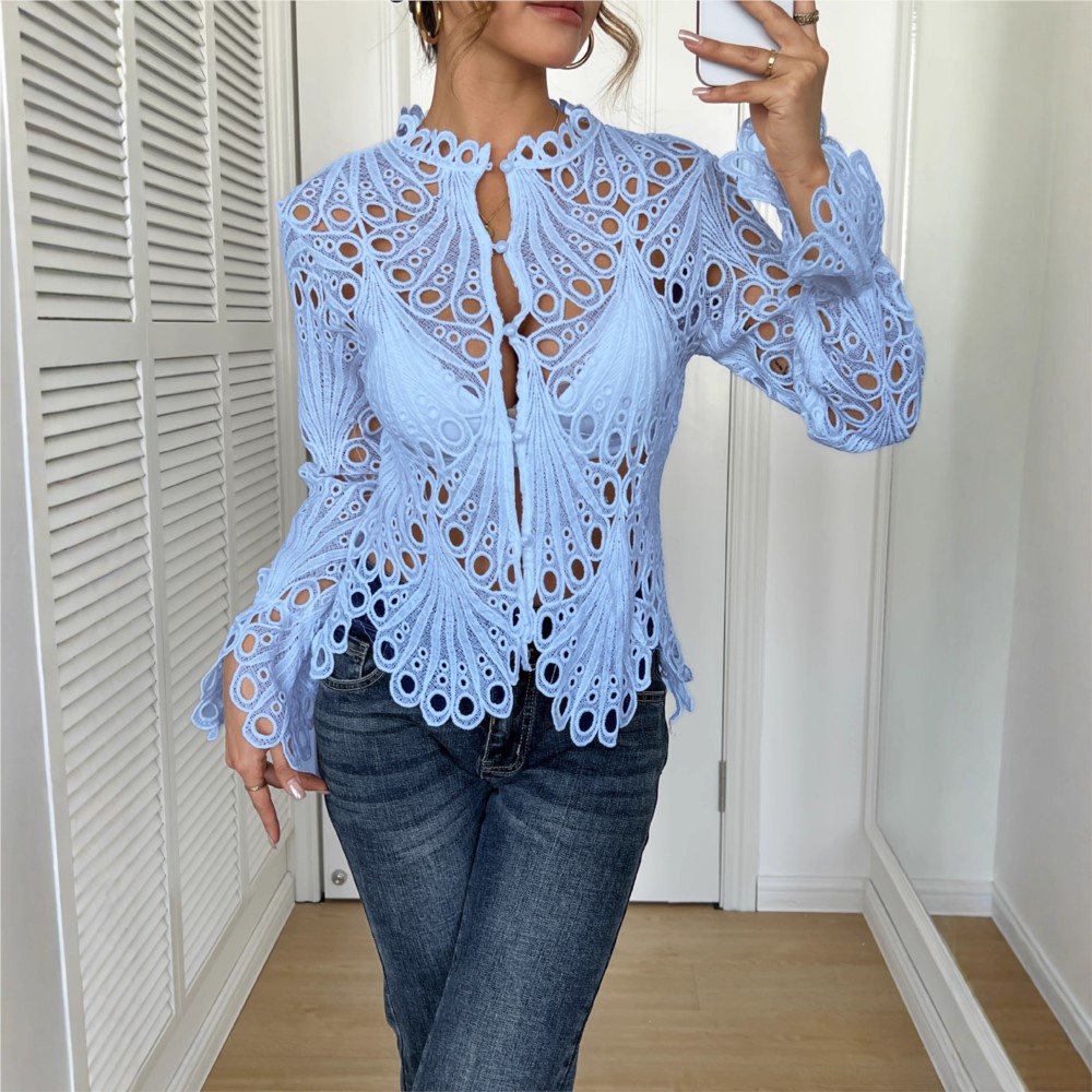 Summer Zara - Chemise de soirée en dentelle ajourée