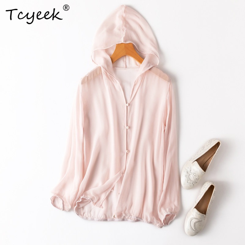 Summer Clothing Women - Tcyeek Hauts pour femme 100% Soie