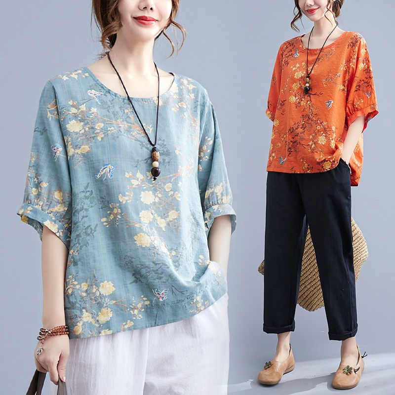 Summer Clothing Over 60 - Nouveau T-shirt d'été en coton et