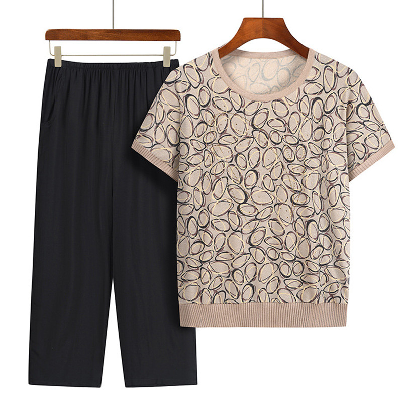 Summer Clothing For 60 Year Old Woman - Ensemble haut et pantalon à manches