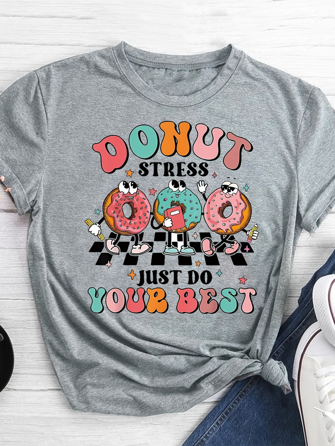Summer Loving Clothing - T-shirt imprimé dessin animé Donut, haut