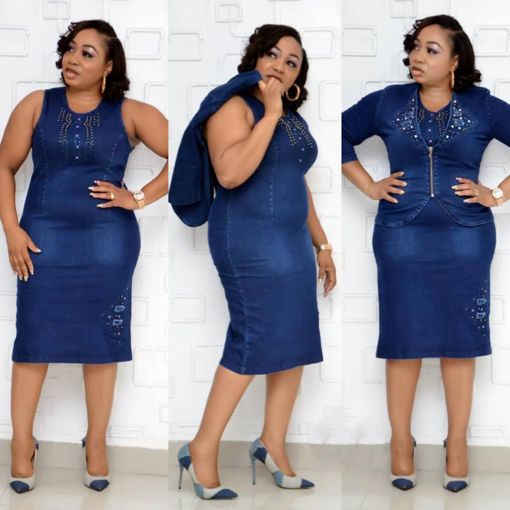 Summer Clothing Women Sale - Ensemble jupe en jean pour femme,