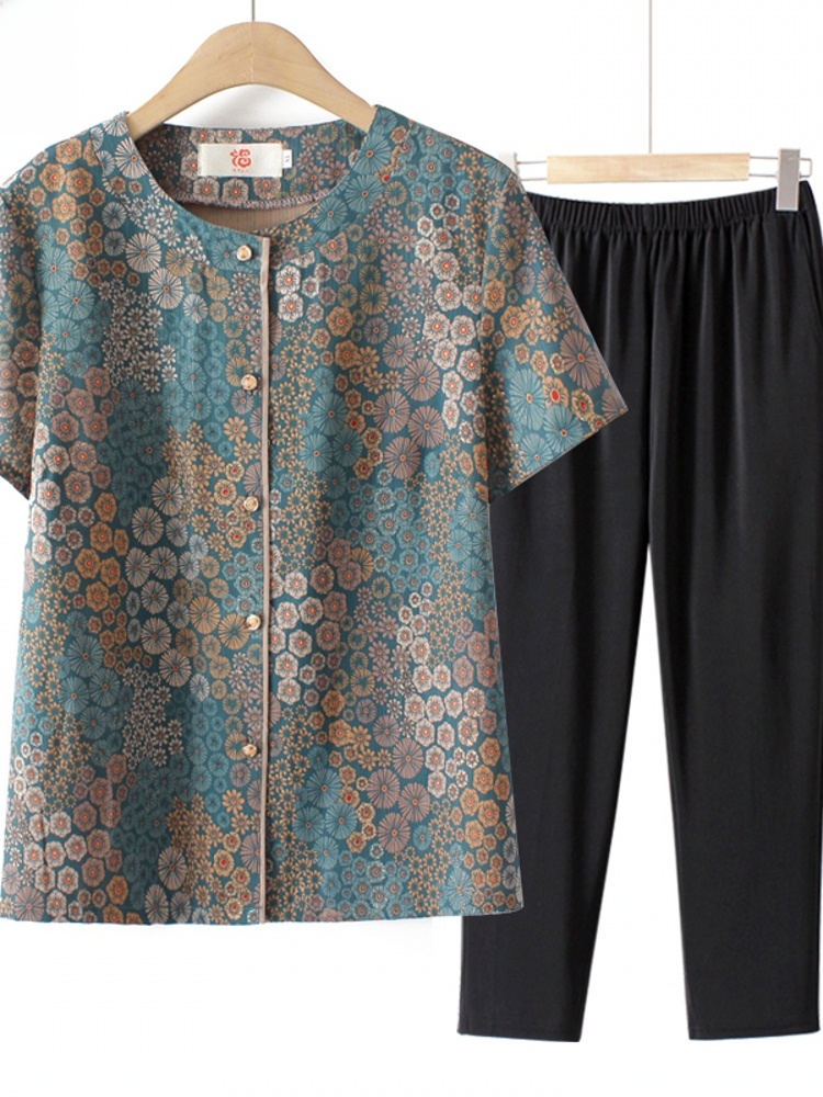 Summer Clothing Over 60 - Ensemble deux pièces à manches courtes