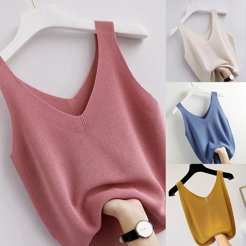 Summer Zara - Tricot Vintage débardeur col en v