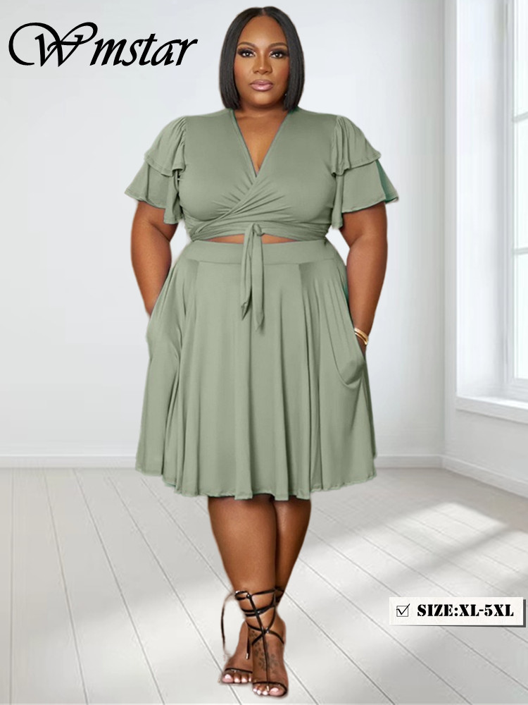 Summer Clothing Women Sale - Wmstar-Ensemble de mini jupes à col