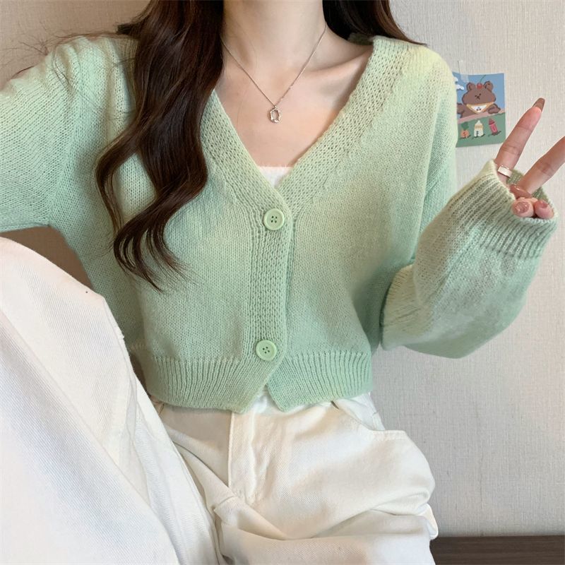 Cardigan court à col en V pour - Summer Clothing Aesthetic avis et prix