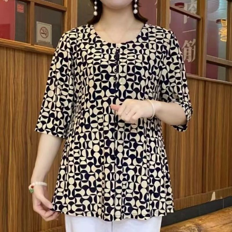 T-shirt imprimé vintage pour f - Summer Clothing For 60 Year Old Woman avis et prix