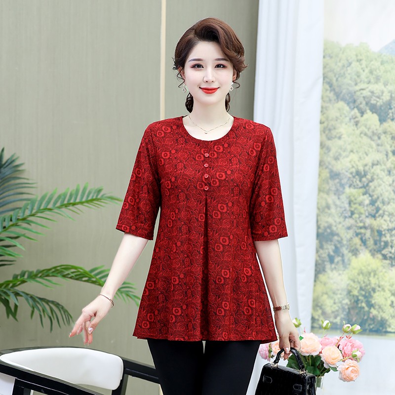 T-shirt imprimé vintage pour f - Summer Clothing For 60 Year Old Woman avis et prix