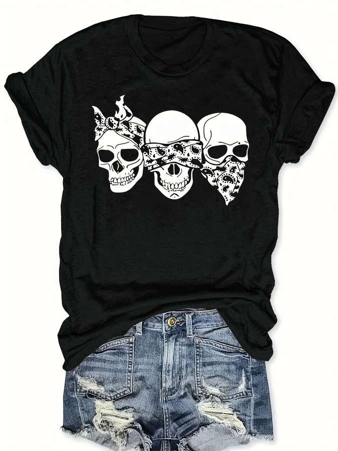 T-shirt Happy Cartoon Skull, c - Summer Loving Clothing avis et prix